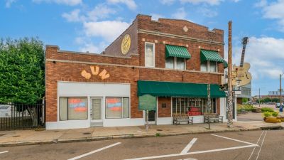 Sun Studio in Memphis, TN on a bright day with a few puffy clouds.