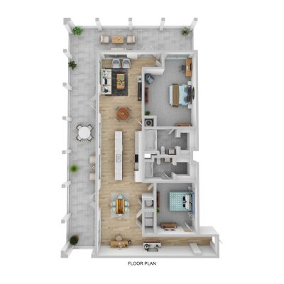 The Lofts Town Square Floor Plan Overhead View