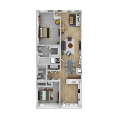 The Lofts Town Square Floor Plan Overhead View