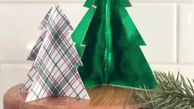 Easy DIY paper Christmas decorations mini trees