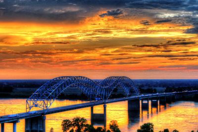 Sunset over memphis tennessee from the bass pro observertory billy morris