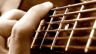 Playing the guitar