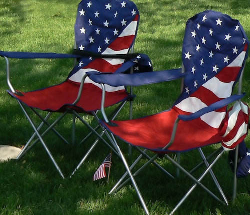 lawnchairs in a park