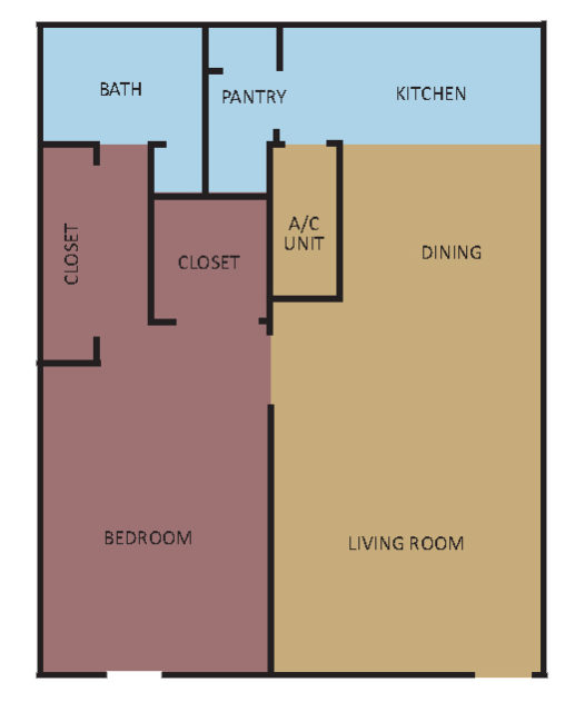 Brister One Bedroom Floorplan