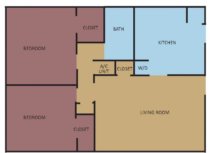 Carnes Two Bedroom Floorplan