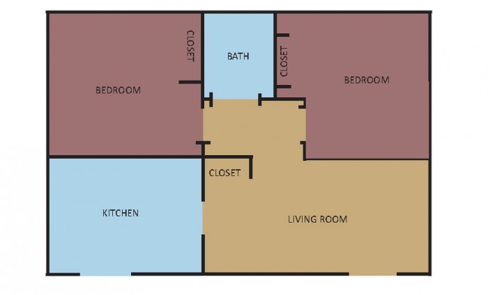 Casa Del Rey Two Bedroom Floorplan