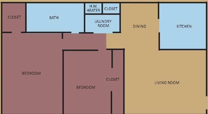 Southern Manor Two Bedroom Floorplan