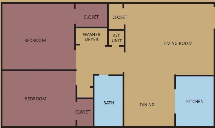 Southern Place Two Bedroom Floorplan
