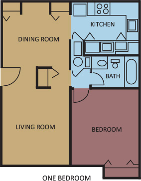 One bedroom garden Floorplan