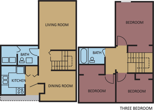 Three bedroom townhouse Floorplan